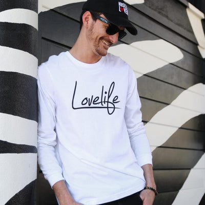 Lovelife Unisex Long Sleeve Tee Black on White