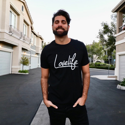 Lovelife Unisex Short-Sleeve T-Shirt White on Black