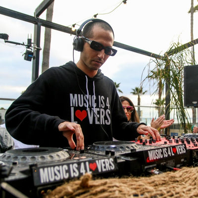 Music is 4 Lovers Unisex Pullover Hoodie White on Black