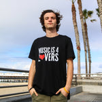 Music is 4 Lovers Unisex Short-Sleeve T-Shirt White on Black