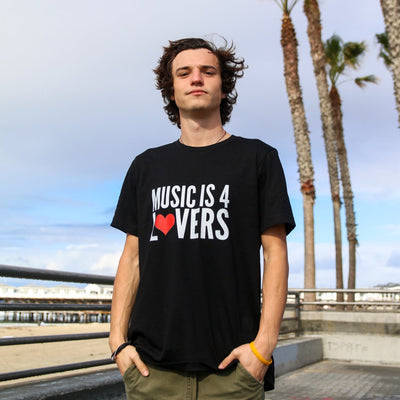 Music is 4 Lovers Unisex Short-Sleeve T-Shirt White on Black