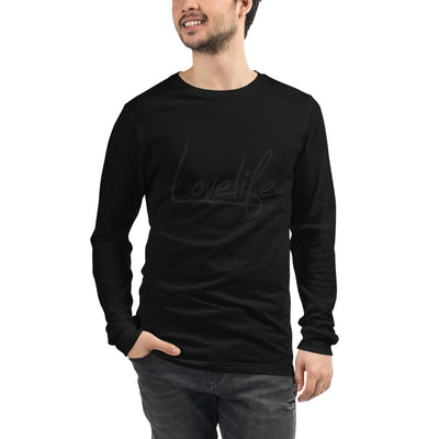 Lovelife Unisex Long Sleeve Tee Black on Black