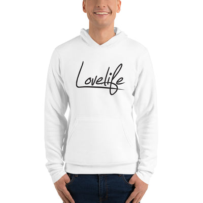 Lovelife Unisex Pullover Hoodie Black on White