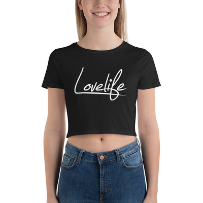 Lovelife Women’s Crop Tee White on Black