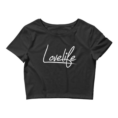 Lovelife Women’s Crop Tee White on Black