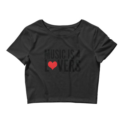 Music is 4 Lovers Women’s Crop Tee Black on Black