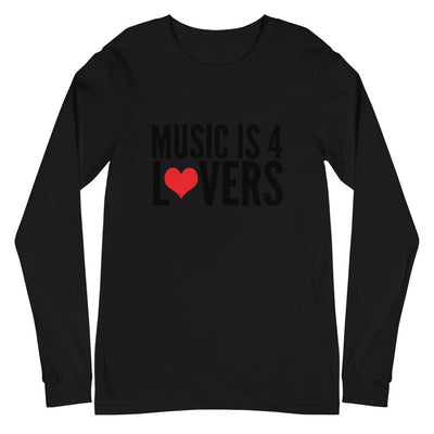 Music is 4 Lovers Unisex Long Sleeve Tee Black on Black