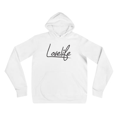 Lovelife Unisex Pullover Hoodie Black on White